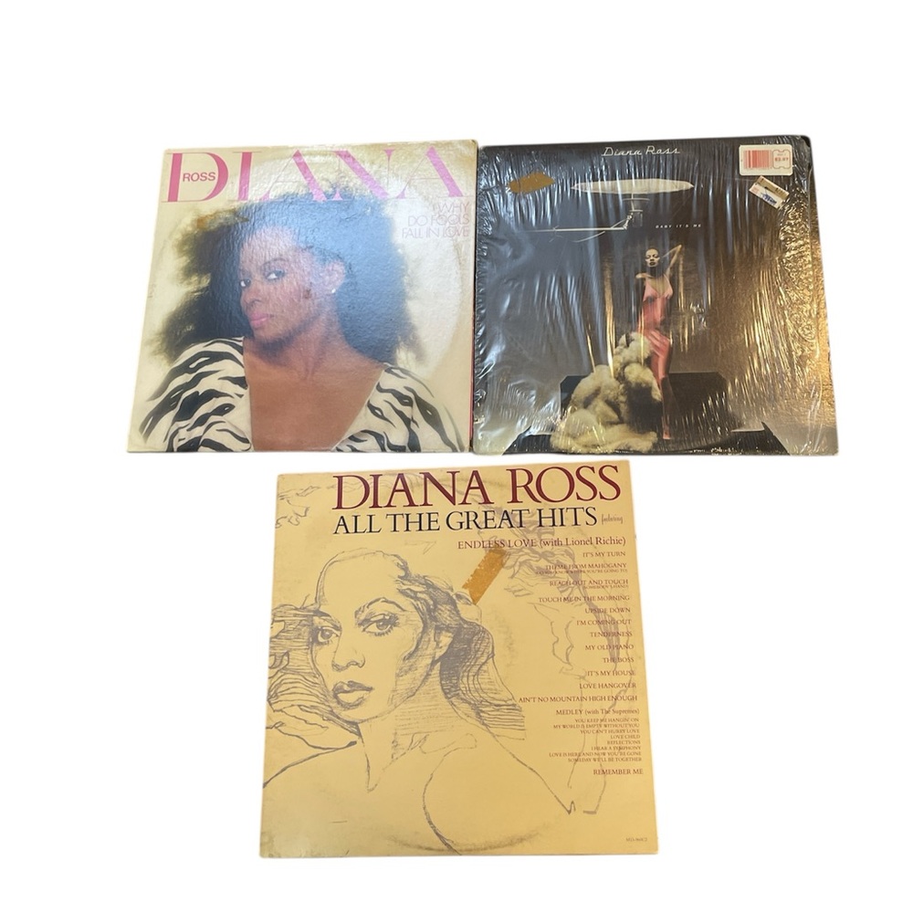 Diana Ross Vinyl Record Collection 3 LPs Great Hits Baby It’s Me Why Do Fools